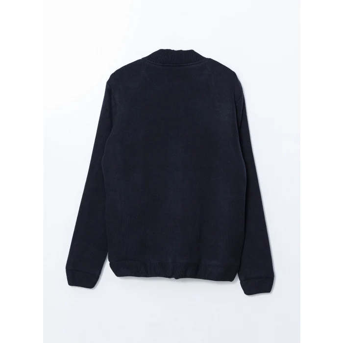 LCWAIKIKI Classic Lacivert Standart Kalıp Kolej Yaka Erkek Triko Hırka