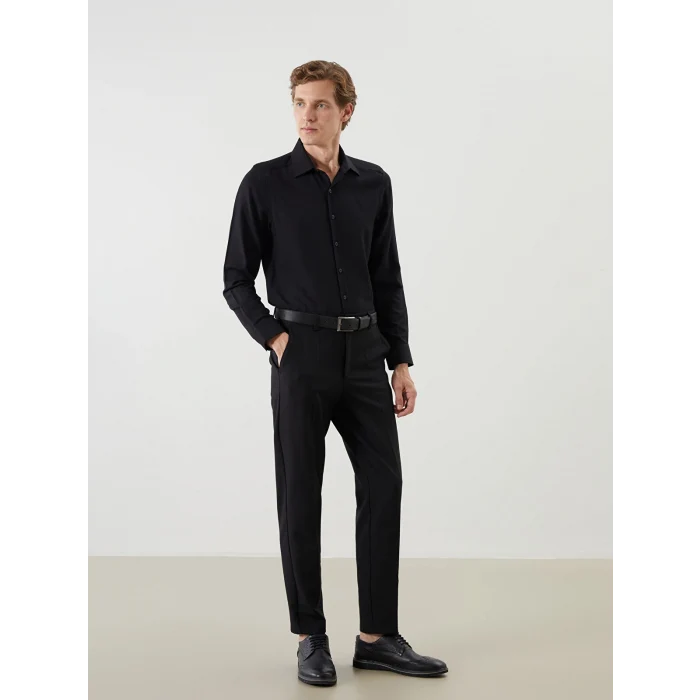 LCW BUSINESS Siyah Slim Fit Uzun Kollu Oxford Erkek Gömlek