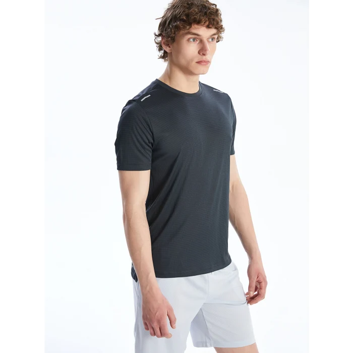 XSIDE ACTIVE Gri Bisiklet Yaka Kısa Kollu Erkek Spor Tişört