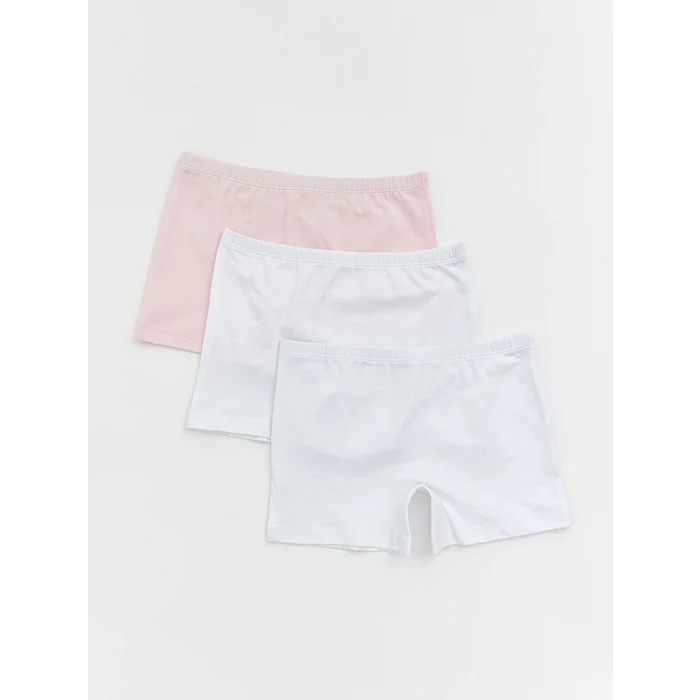 LCW Kids Beyaz Basic Kız Çocuk Boxer 3lü