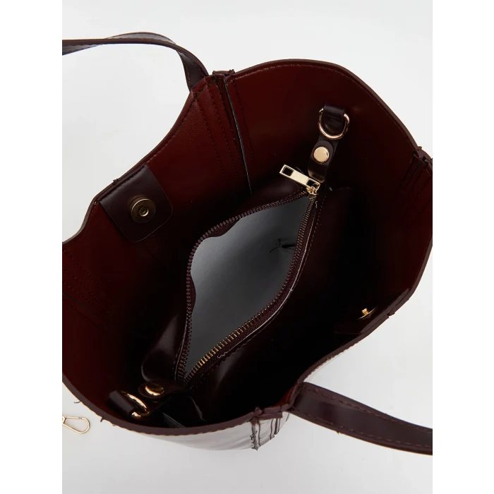 LCW ACCESSORIES Bordo Deri Görünümlü Kadın Kol Çantası