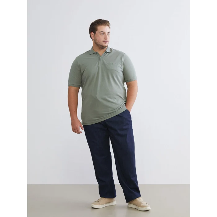 LCWAIKIKI Classic Yeşil Polo Yaka Pike Erkek Tişört