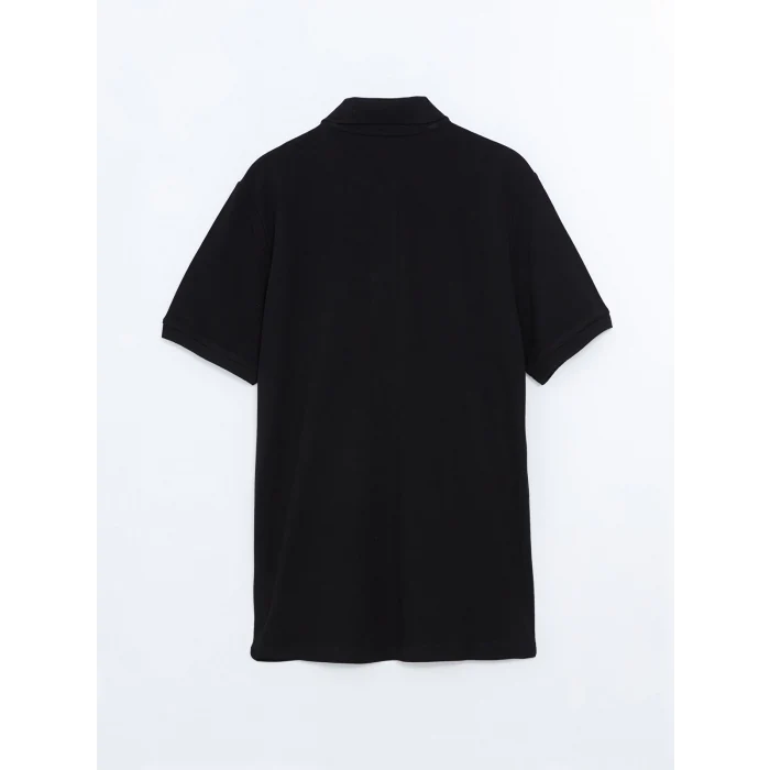 LCWAIKIKI Classic Siyah Polo Yaka Kısa Kollu Pike Erkek Tişört