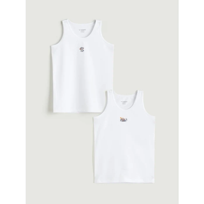 LCW Kids Beyaz Bisiklet Yaka Erkek Çocuk Atlet 2li