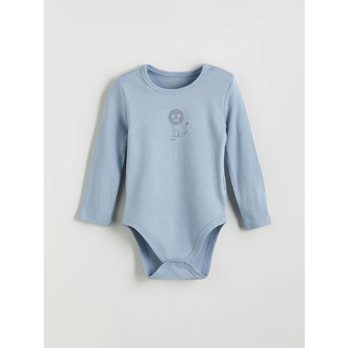 LCW baby Mavi Baskılı Erkek Bebek Çıtçıtlı Body 2li