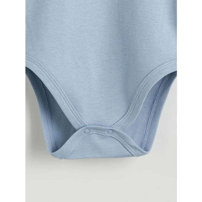 LCW baby Mavi Baskılı Erkek Bebek Çıtçıtlı Body 2li