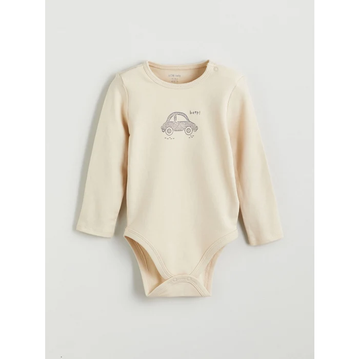 LCW baby Mavi Baskılı Erkek Bebek Çıtçıtlı Body 2li