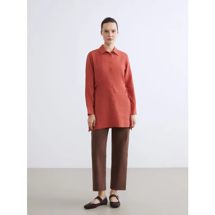LCWAIKIKI Classic Kahverengi Kadın Gömlek Tunik