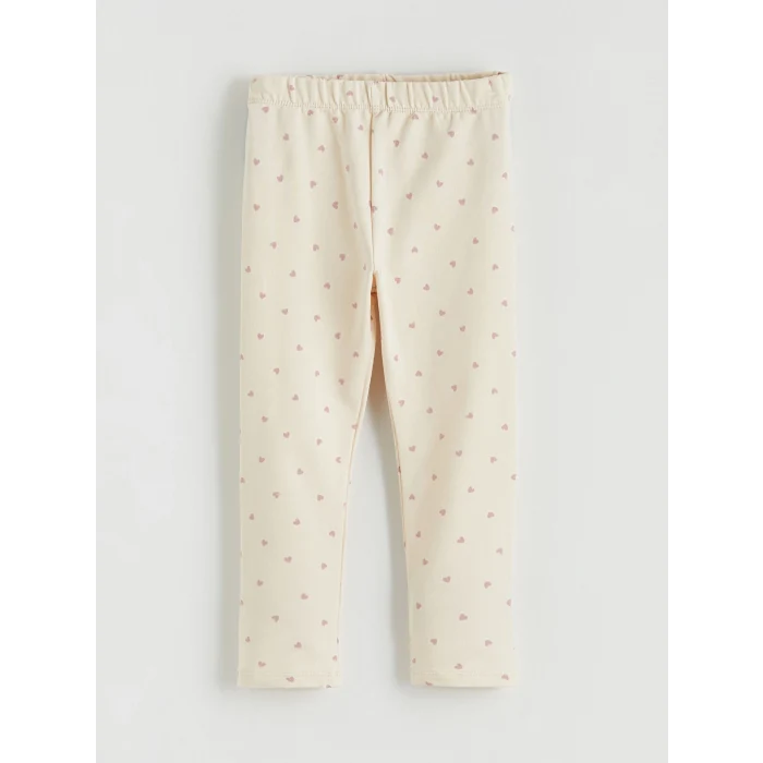 LCW Kids Ekru Beli Lastikli Kız Çocuk Tayt 2li