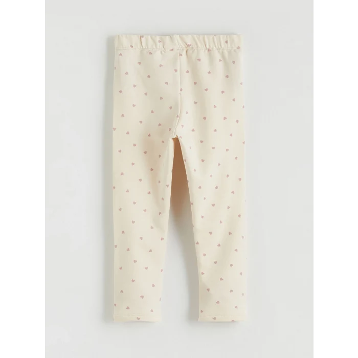 LCW Kids Ekru Beli Lastikli Kız Çocuk Tayt 2li
