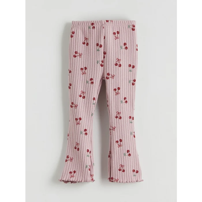 LCW baby Lila Beli Lastikli Kız Bebek Tayt Pantolon