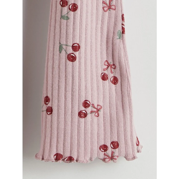 LCW baby Lila Beli Lastikli Kız Bebek Tayt Pantolon