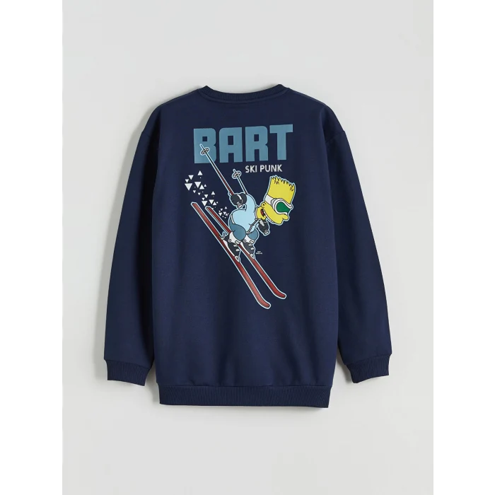 LCW Kids Lacivert The Simpsons Baskılı Erkek Çocuk Sweatshirt