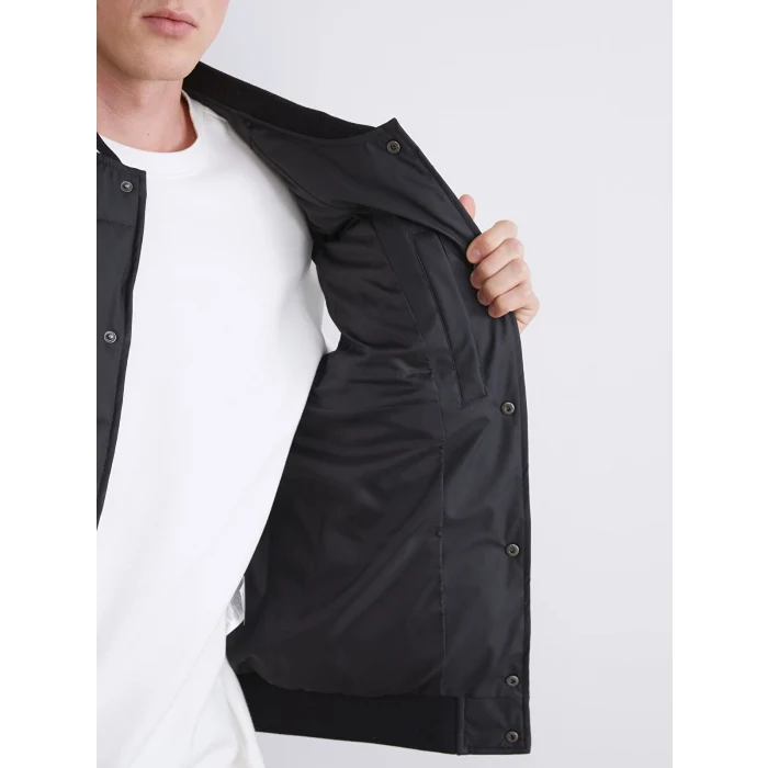 XSIDE Siyah Standart Kalıp Kolej Yaka Erkek Şişme Yelek