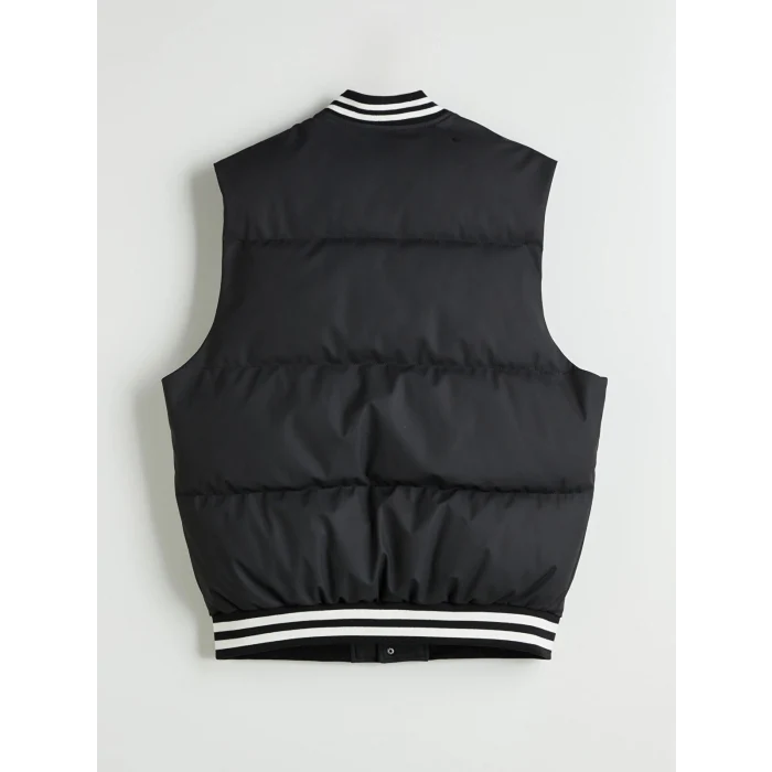 XSIDE Siyah Standart Kalıp Kolej Yaka Erkek Şişme Yelek