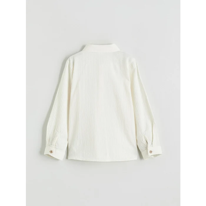 LCW Kids Ekru Dokulu Erkek Çocuk Gömlek