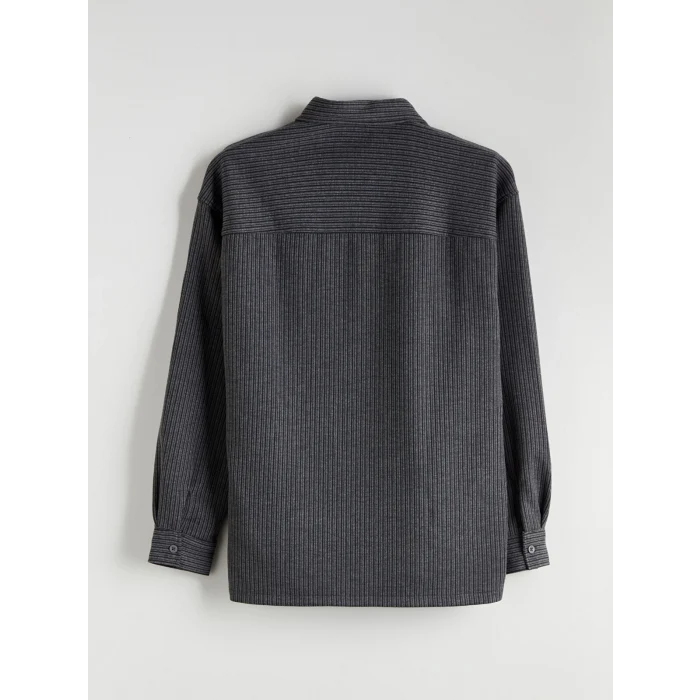 LCW Vision Gri Rahat Kalıp Uzun Kollu Erkek Gömlek