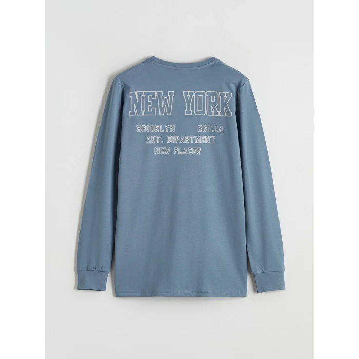 LCW Kids İndigo New York Baskılı Erkek Çocuk Pijama Takımı