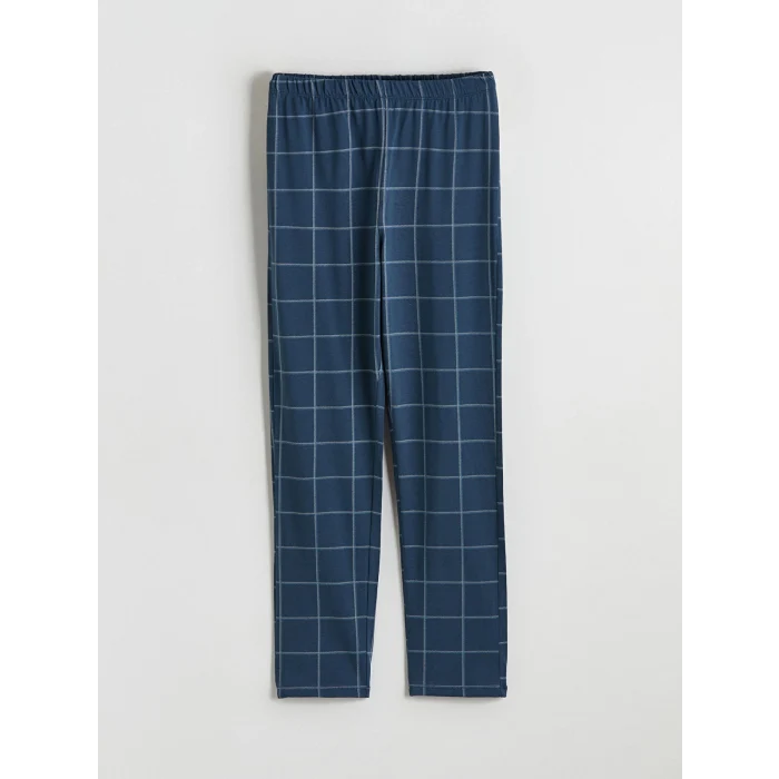 LCW Kids İndigo New York Baskılı Erkek Çocuk Pijama Takımı