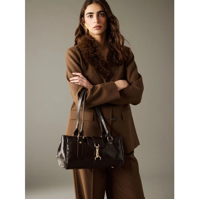 LCW ACCESSORIES Kahverengi Deri Görünümlü Kadın Omuz Çantası
