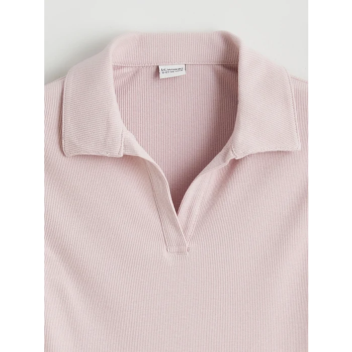 LCW Kids Pembe Polo Yaka Kız Çocuk Tişört
