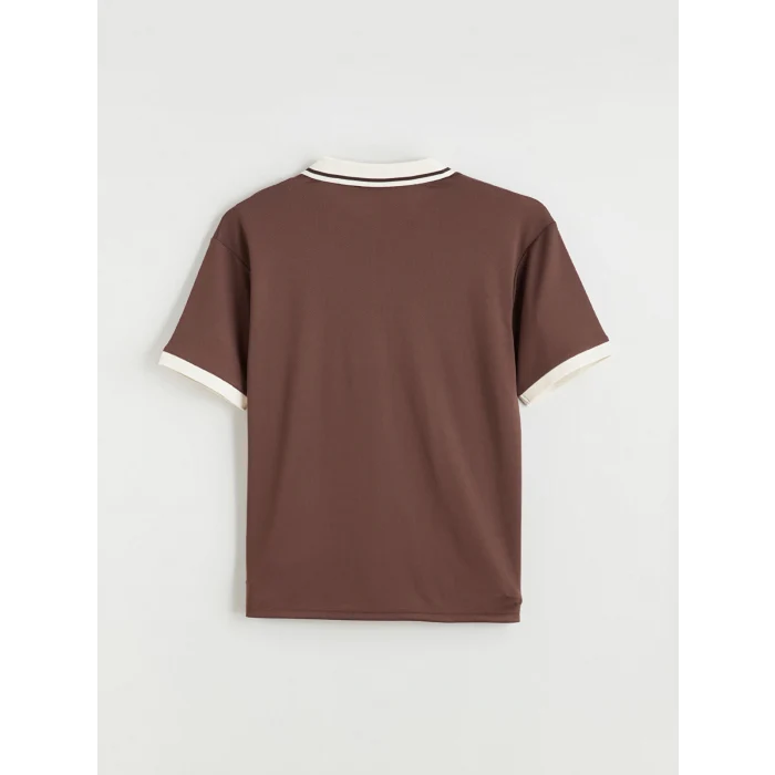 XSIDE Kahverengi Polo Yaka Baskılı Erkek Tişört