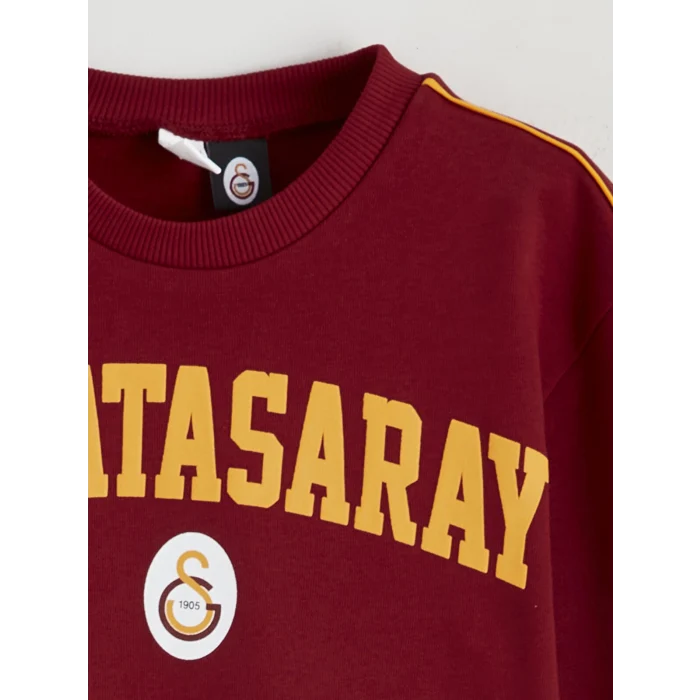 LCW Kids Kırmızı Galatasaray Baskılı Erkek Çocuk Kalın Sweatshirt