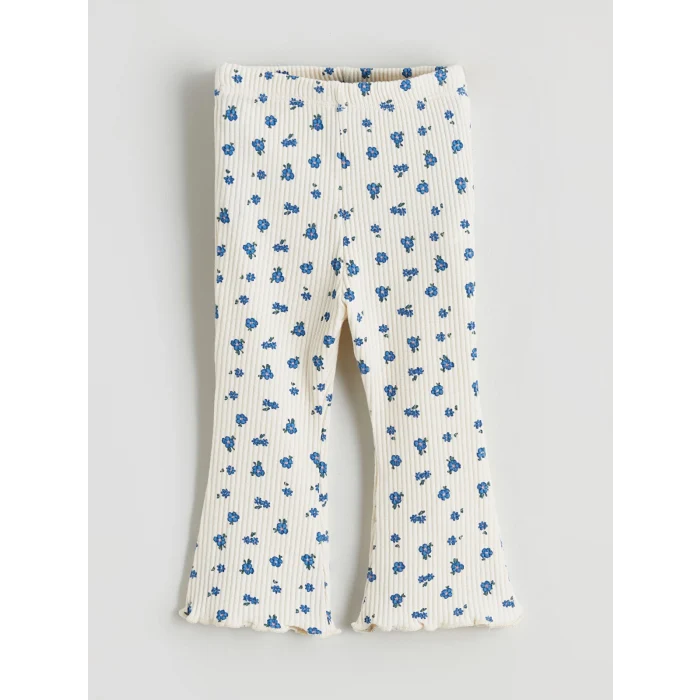 LCW baby Mavi Fırfırlı Kız Bebek Gömlek ve Tayt