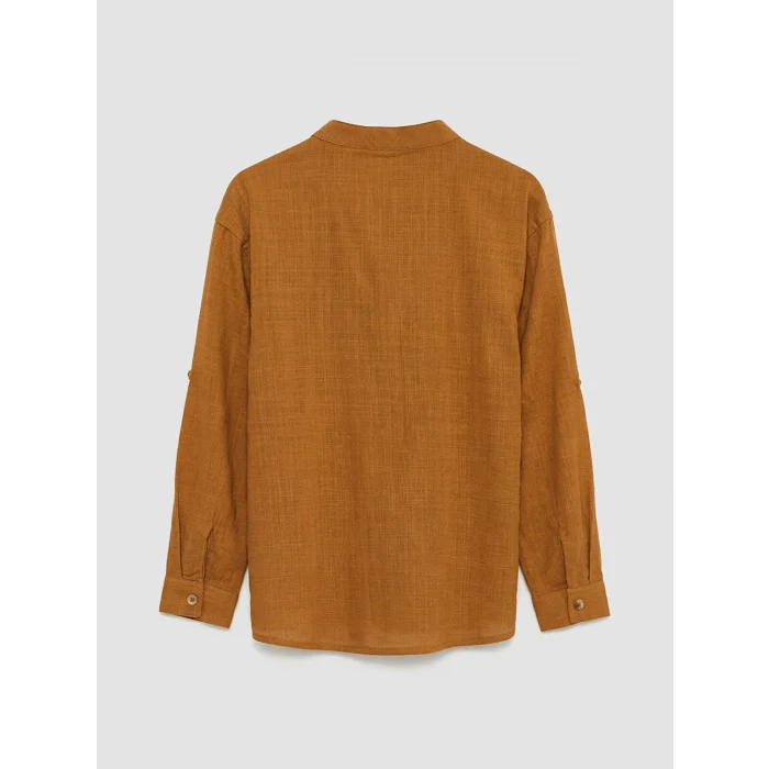 LCW Kids Kahverengi Hakim Yaka Erkek Çocuk Gömlek ve Pantolon