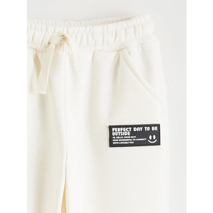 LCW Kids Bej Beli Lastikli Erkek Çocuk Jogger Eşofman Alt 2li