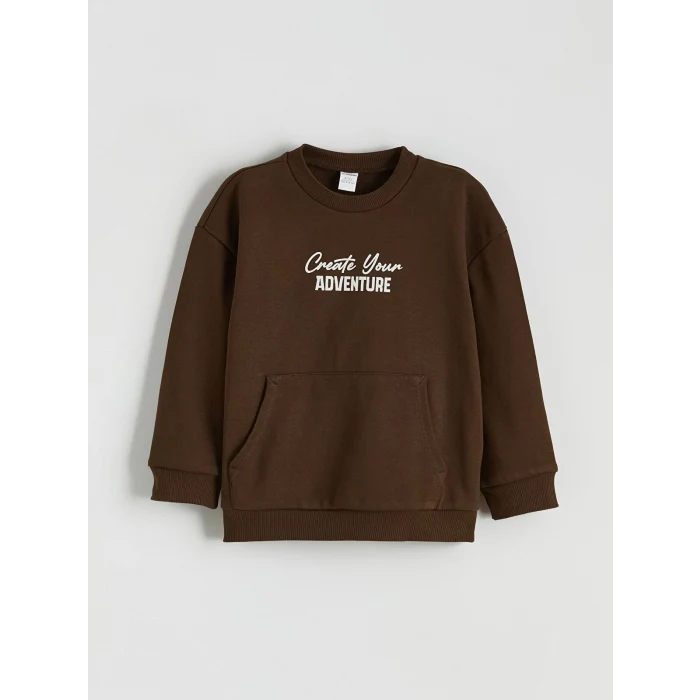 LCW Kids Kahverengi Bisiklet Yaka Erkek Çocuk Eşofman Takımı