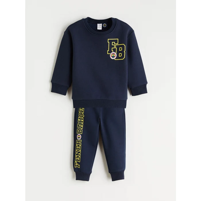LCW Kids Lacivert Fenerbahçe Baskılı Erkek Çocuk Kalın Sweatshirt ve Eşofman Altı