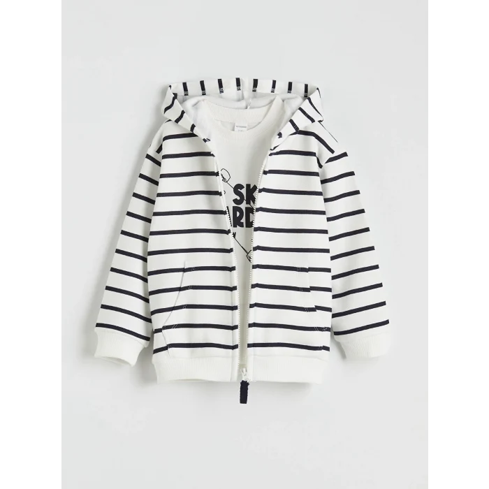 LCW Kids Ekru Baskılı Erkek Çocuk Takım 3lü