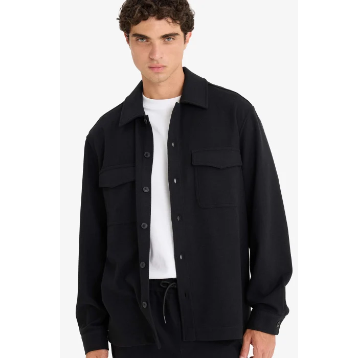 Defacto E9251AXBK81 Siyah Regular Fit Düğmeli Gömlek Ceket