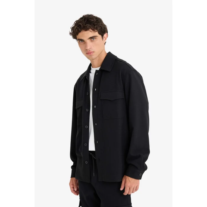 Defacto E9251AXBK81 Siyah Regular Fit Düğmeli Gömlek Ceket