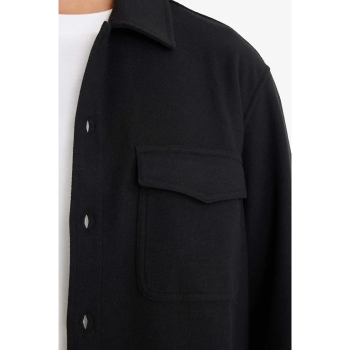 Defacto E9251AXBK81 Siyah Regular Fit Düğmeli Gömlek Ceket