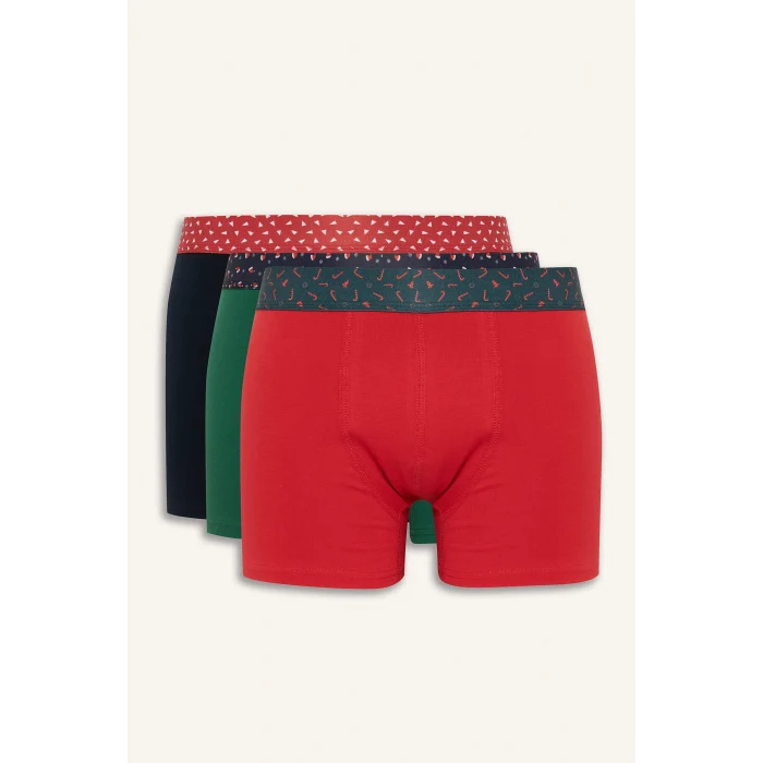 Defacto F9946AXNV135 Lacivert Regular Fit 3lü Boxer