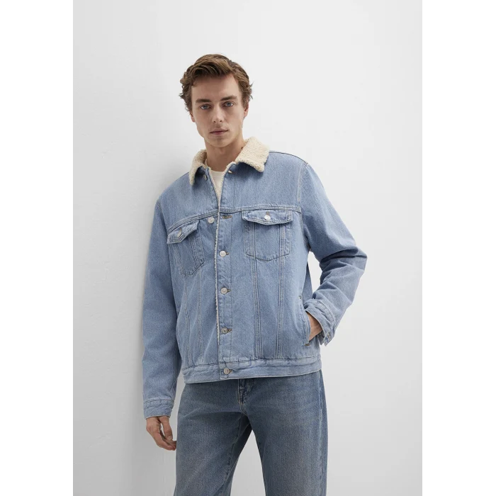 Mavi 0111214-88554 Zander Classic Denim Suni Kürklü Açık Mavi Jean Ceket