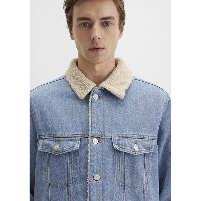 Mavi 0111214-88554 Zander Classic Denim Suni Kürklü Açık Mavi Jean Ceket