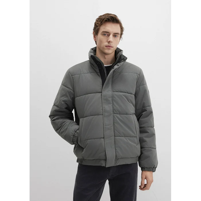 Mavi 0110470-71598 Dik Yaka Haki Şişme Mont