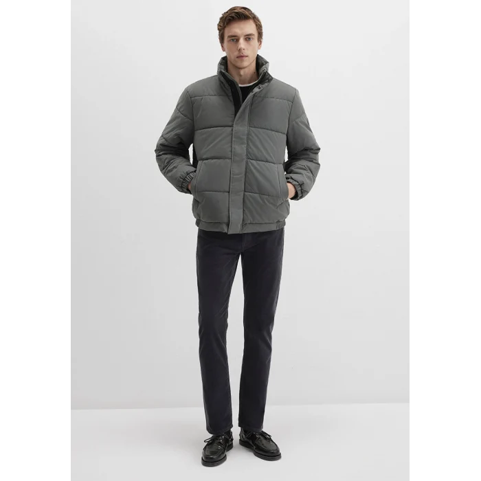 Mavi 0110470-71598 Dik Yaka Haki Şişme Mont