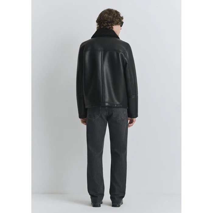 Mavi 0110670-71379 Suni Kürk Detaylı Siyah Suni Deri Ceket