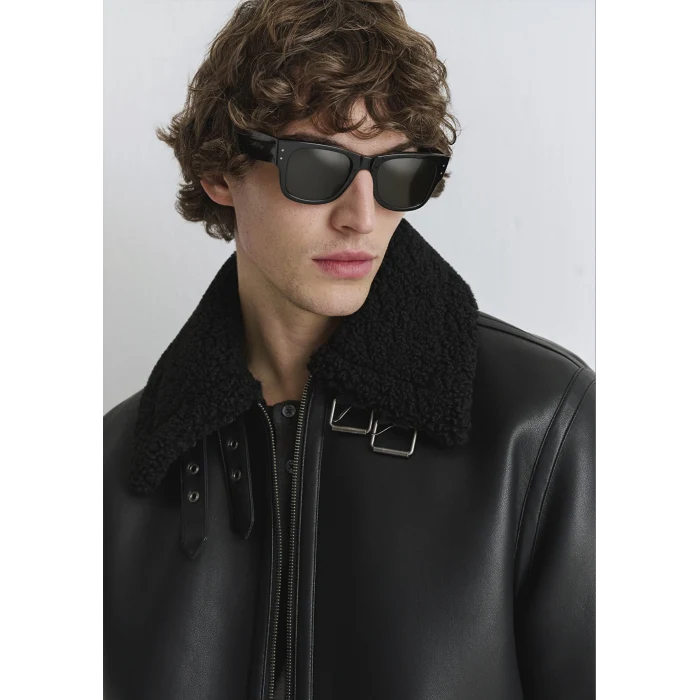 Mavi 0110670-71379 Suni Kürk Detaylı Siyah Suni Deri Ceket