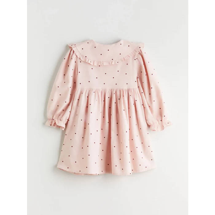 LCW Kids Pembe Bebe Yaka Puantiyeli Kız Çocuk Elbise