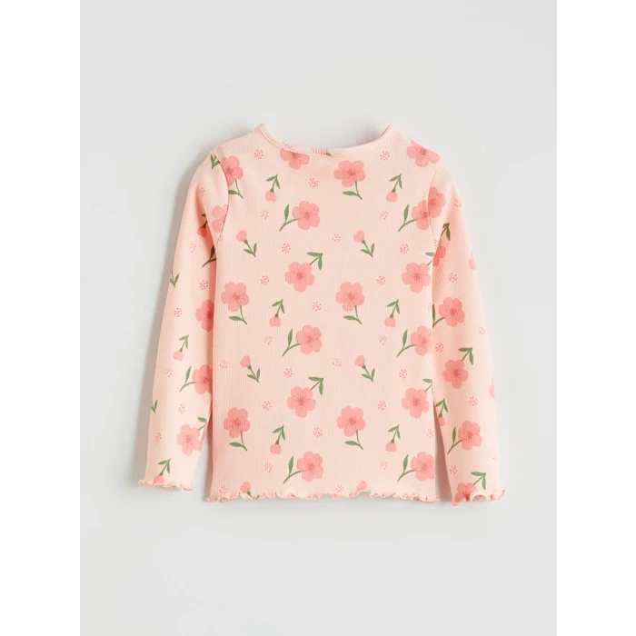 LCW baby Pembe Fırfır Detaylı Kız Bebek Bluz ve Tayt