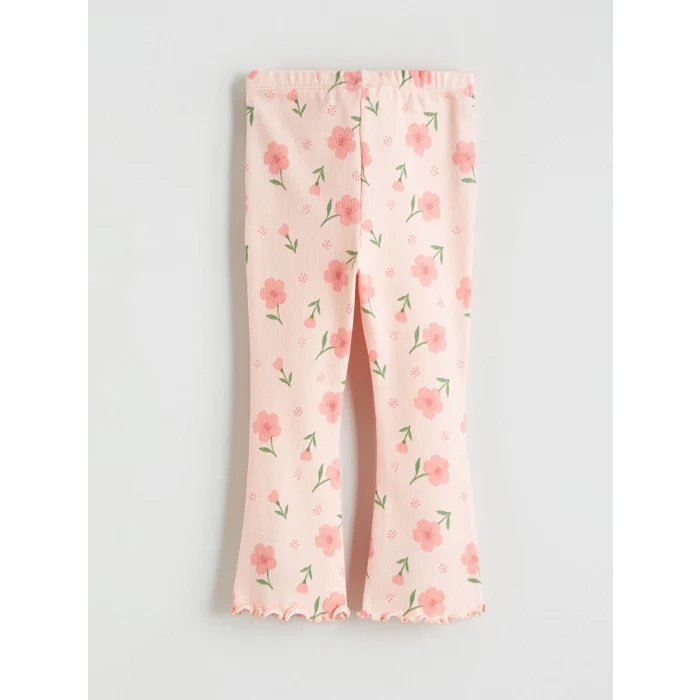 LCW baby Pembe Fırfır Detaylı Kız Bebek Bluz ve Tayt