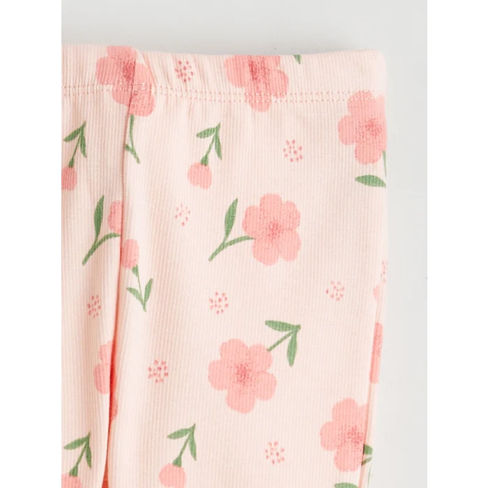 LCW baby Pembe Fırfır Detaylı Kız Bebek Bluz ve Tayt