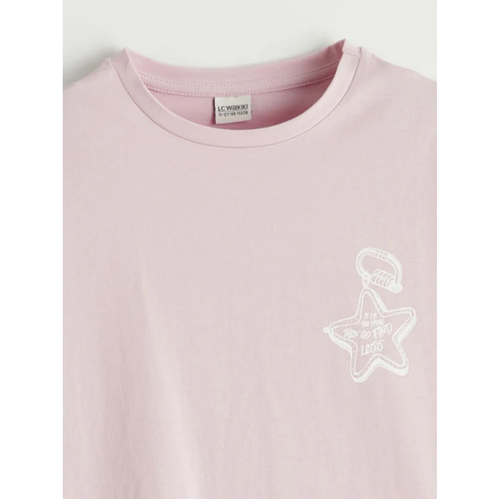 LCW Kids Ekru Baskılı Kız Çocuk Tişört 2li