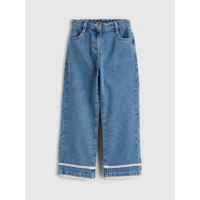 LCW Kids Mavi Regular Fit Kız Çocuk Jean Pantolon
