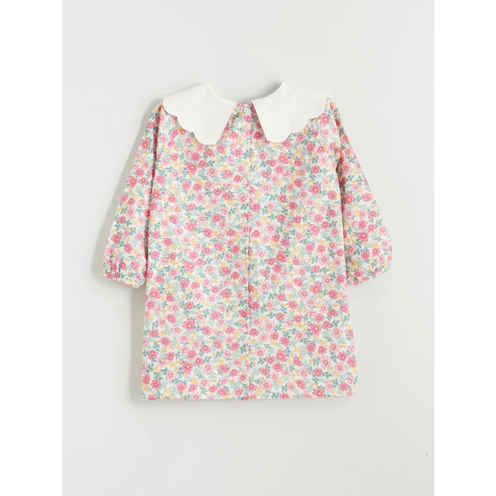 LCW Kids Pembe Bebe Yaka Çiçekli Kız Çocuk Elbise